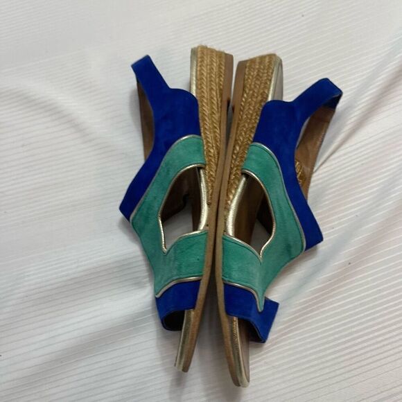 Eric Michael Blue Green Sandals Size 38 US 7 - Picture 8 of 9